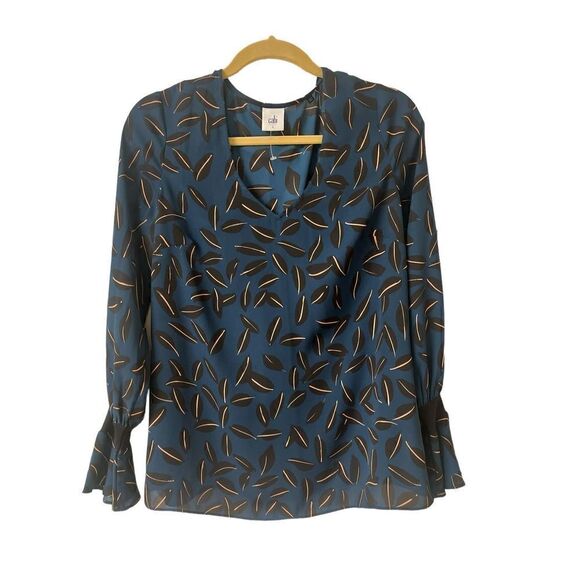 CAbi Shadow Leaf blouse style #3763 sz Small - Picture 1 of 5